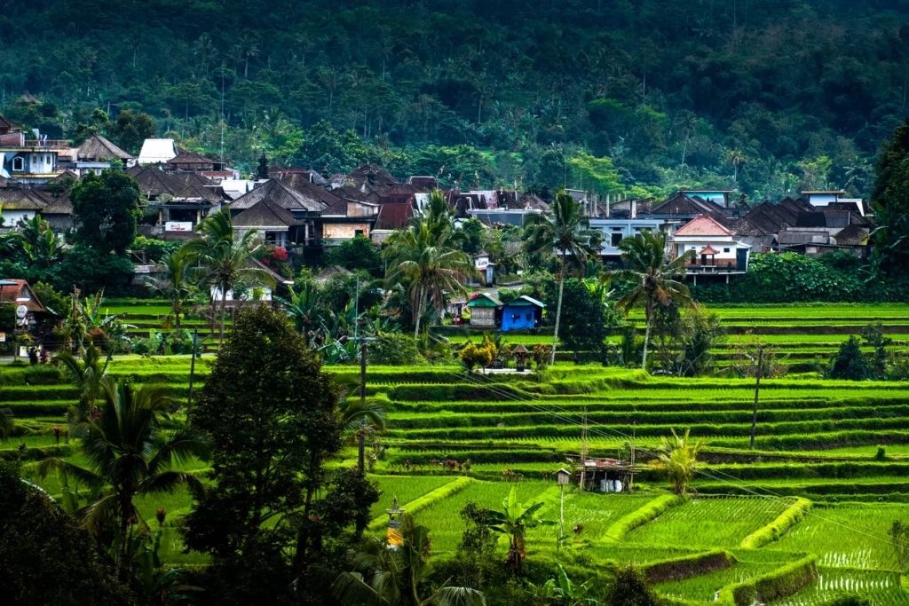 Extérieur d'une villa Bali 80 000 euros, mêlant style balinais authentique et confort moderne, parfaite pour une résidence secondaire.